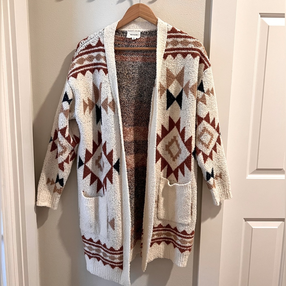 NWT Color Block Print Cardigan